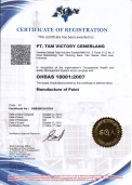 Certificate OHSAS 18001:2007 sertifikat ohsas tam